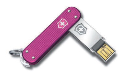 Slim Alox pink gerippt 64GB USB Stick